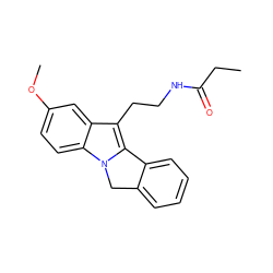 CCC(=O)NCCc1c2n(c3ccc(OC)cc13)Cc1ccccc1-2 ZINC000013494151