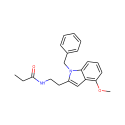 CCC(=O)NCCc1cc2c(OC)cccc2n1Cc1ccccc1 ZINC000013781146