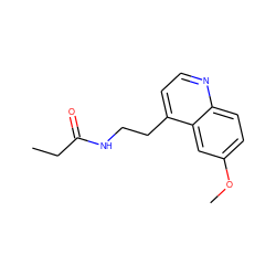 CCC(=O)NCCc1ccnc2ccc(OC)cc12 ZINC000000021956