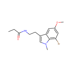 CCC(=O)NCCc1cn(C)c2c(Br)cc(OC)cc12 ZINC000028815162