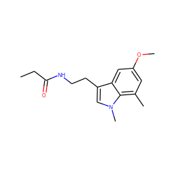 CCC(=O)NCCc1cn(C)c2c(C)cc(OC)cc12 ZINC000028815146