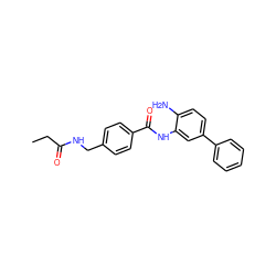 CCC(=O)NCc1ccc(C(=O)Nc2cc(-c3ccccc3)ccc2N)cc1 ZINC000029039037