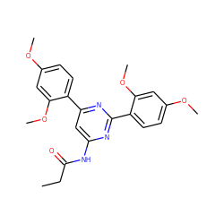 CCC(=O)Nc1cc(-c2ccc(OC)cc2OC)nc(-c2ccc(OC)cc2OC)n1 ZINC000066102019