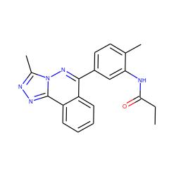 CCC(=O)Nc1cc(-c2nn3c(C)nnc3c3ccccc23)ccc1C ZINC000005306176