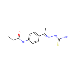 CCC(=O)Nc1ccc(/C(C)=N/NC(N)=S)cc1 ZINC000299871937