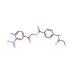 CCC(=O)Nc1ccc(C(=O)OCC(=O)c2ccc(C)c([N+](=O)[O-])c2)cc1 ZINC000004865420