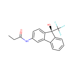 CCC(=O)Nc1ccc2c(c1)-c1ccccc1[C@@]2(O)C(F)(F)F ZINC000143483228