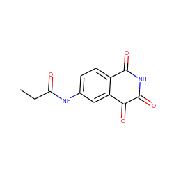 CCC(=O)Nc1ccc2c(c1)C(=O)C(=O)NC2=O ZINC000013683237