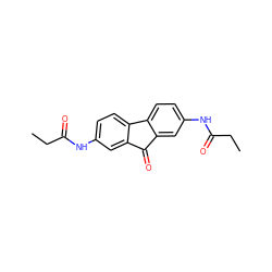 CCC(=O)Nc1ccc2c(c1)C(=O)c1cc(NC(=O)CC)ccc1-2 ZINC000653808006