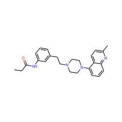 CCC(=O)Nc1cccc(CCN2CCN(c3cccc4nc(C)ccc34)CC2)c1 ZINC000066260205