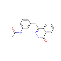 CCC(=O)Nc1cccc(Cc2n[nH]c(=O)c3ccccc23)c1 ZINC000028524477