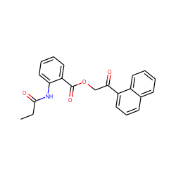 CCC(=O)Nc1ccccc1C(=O)OCC(=O)c1cccc2ccccc12 ZINC000000992784