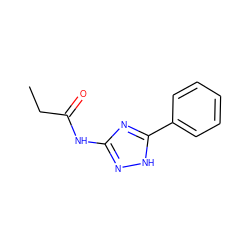 CCC(=O)Nc1n[nH]c(-c2ccccc2)n1 ZINC000025156694