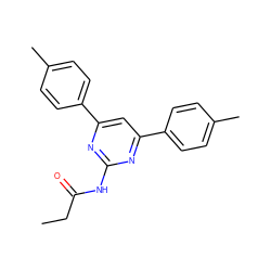 CCC(=O)Nc1nc(-c2ccc(C)cc2)cc(-c2ccc(C)cc2)n1 ZINC000066102563