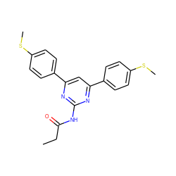 CCC(=O)Nc1nc(-c2ccc(SC)cc2)cc(-c2ccc(SC)cc2)n1 ZINC000066099457