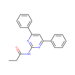 CCC(=O)Nc1nc(-c2ccccc2)cc(-c2ccccc2)n1 ZINC000013586469