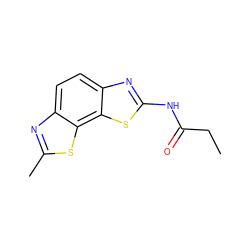 CCC(=O)Nc1nc2ccc3nc(C)sc3c2s1 ZINC000004031612