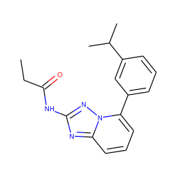 CCC(=O)Nc1nc2cccc(-c3cccc(C(C)C)c3)n2n1 ZINC000096282549