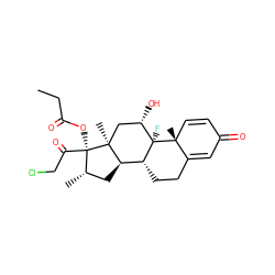 CCC(=O)O[C@@]1(C(=O)CCl)[C@@H](C)C[C@@H]2[C@H]3CCC4=CC(=O)C=C[C@@]4(C)[C@]3(F)[C@@H](O)C[C@@]21C ZINC000008035326