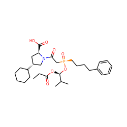 CCC(=O)O[C@@H](O[P@](=O)(CCCCc1ccccc1)CC(=O)N1C[C@H](C2CCCCC2)C[C@H]1C(=O)O)C(C)C ZINC000003977764