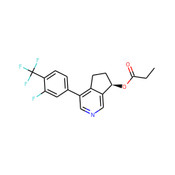 CCC(=O)O[C@@H]1CCc2c(-c3ccc(C(F)(F)F)c(F)c3)cncc21 ZINC000205710935