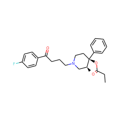 CCC(=O)O[C@]1(c2ccccc2)CCN(CCCC(=O)c2ccc(F)cc2)C[C@@H]1C ZINC000005768354