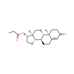 CCC(=O)O[C@H]1CC[C@H]2[C@@H]3CCC4=CC(=O)CC[C@]4(C)[C@H]3CC[C@]12C ZINC000000490791