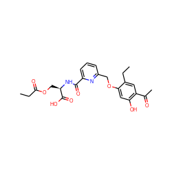 CCC(=O)OC[C@@H](NC(=O)c1cccc(COc2cc(O)c(C(C)=O)cc2CC)n1)C(=O)O ZINC000028467139