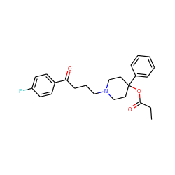 CCC(=O)OC1(c2ccccc2)CCN(CCCC(=O)c2ccc(F)cc2)CC1 ZINC000029556648