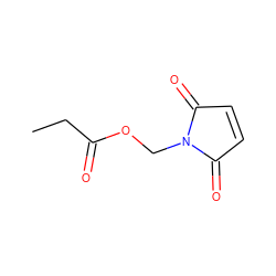 CCC(=O)OCN1C(=O)C=CC1=O ZINC000001868509