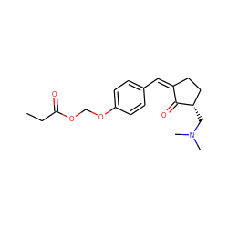 CCC(=O)OCOc1ccc(/C=C2/CC[C@H](CN(C)C)C2=O)cc1 ZINC000016957533