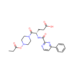 CCC(=O)ON1CCN(C(=O)[C@H](CCC(=O)O)NC(=O)c2nccc(-c3ccccc3)n2)CC1 ZINC000043080194