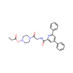 CCC(=O)ON1CCN(C(=O)CNC(=O)c2cc(-c3ccccc3)cc(-c3ccccc3)n2)CC1 ZINC000043010528