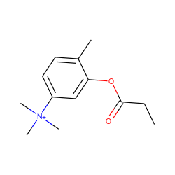 CCC(=O)Oc1cc([N+](C)(C)C)ccc1C ZINC000013605088