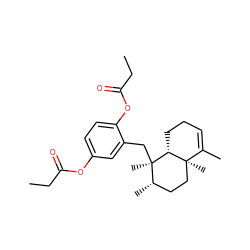 CCC(=O)Oc1ccc(OC(=O)CC)c(C[C@]2(C)[C@@H](C)CC[C@]3(C)C(C)=CCC[C@H]32)c1 ZINC000146493659