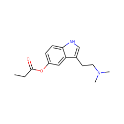 CCC(=O)Oc1ccc2[nH]cc(CCN(C)C)c2c1 ZINC000013745605