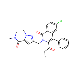 CCC(=O)c1c(-c2ccccc2)c2cc(Cl)ccc2c(=O)n1Cc1cc(C(=O)N(C)C)n(C)n1 ZINC000029062328