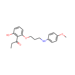 CCC(=O)c1c(O)cccc1OCCCNc1ccc(OC)cc1 ZINC000095559595