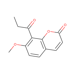 CCC(=O)c1c(OC)ccc2ccc(=O)oc12 ZINC000064549855