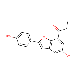 CCC(=O)c1cc(O)cc2cc(-c3ccc(O)cc3)oc12 ZINC000028366344