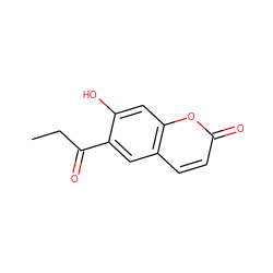 CCC(=O)c1cc2ccc(=O)oc2cc1O ZINC000064549059