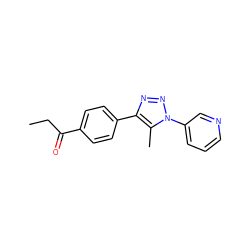 CCC(=O)c1ccc(-c2nnn(-c3cccnc3)c2C)cc1 ZINC000045302638