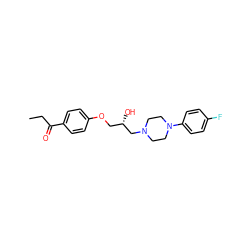 CCC(=O)c1ccc(OC[C@H](O)CN2CCN(c3ccc(F)cc3)CC2)cc1 ZINC000022535098