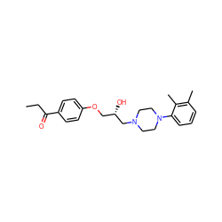 CCC(=O)c1ccc(OC[C@H](O)CN2CCN(c3cccc(C)c3C)CC2)cc1 ZINC000068045655