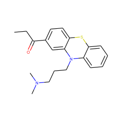 CCC(=O)c1ccc2c(c1)N(CCCN(C)C)c1ccccc1S2 ZINC000000057465