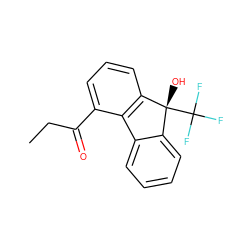 CCC(=O)c1cccc2c1-c1ccccc1[C@@]2(O)C(F)(F)F ZINC000143263647