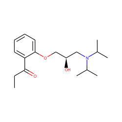 CCC(=O)c1ccccc1OC[C@H](O)CN(C(C)C)C(C)C ZINC000096941802