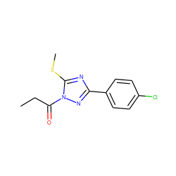 CCC(=O)n1nc(-c2ccc(Cl)cc2)nc1SC ZINC000000350032