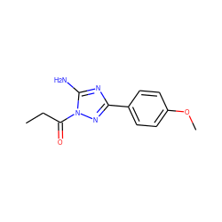 CCC(=O)n1nc(-c2ccc(OC)cc2)nc1N ZINC000000205340