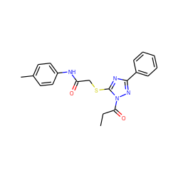 CCC(=O)n1nc(-c2ccccc2)nc1SCC(=O)Nc1ccc(C)cc1 ZINC000000976181